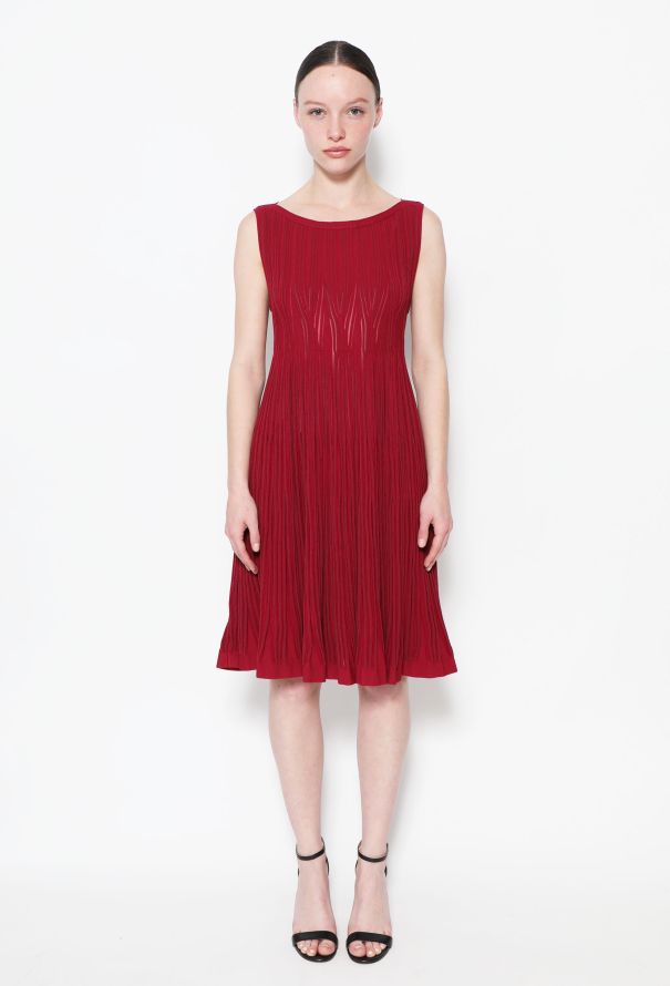 Alaïa F/W 2012 Burgundy Skater Dress - 1