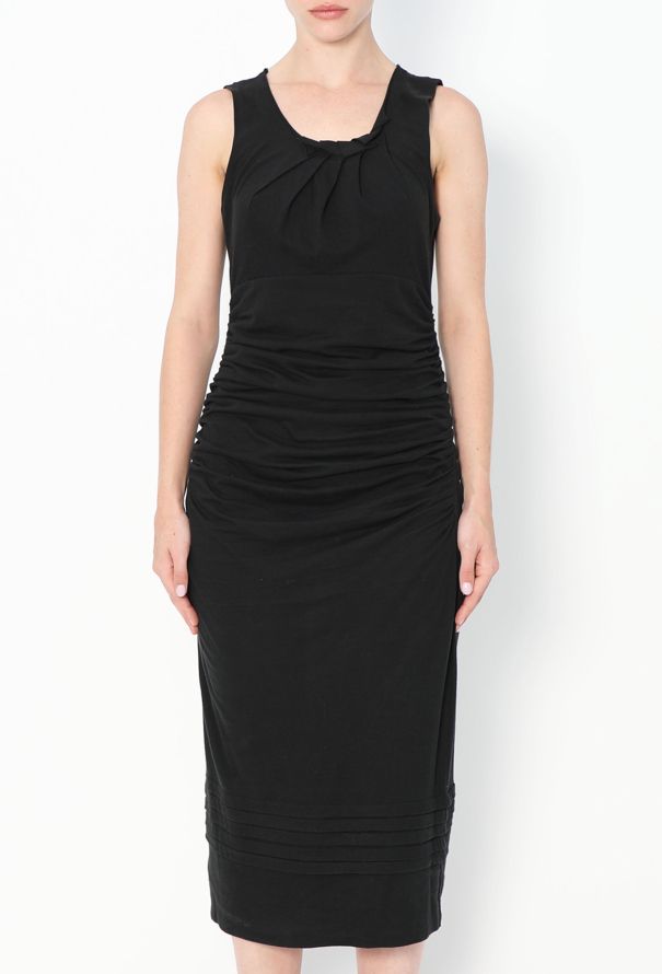 Prada Ruched Cotton Bodycon Dress - 2