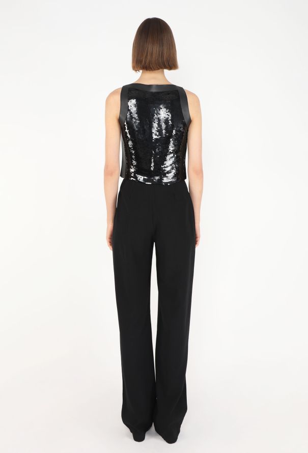 Gucci Tom Ford 1999 Sequin Leather Trim Top - 5