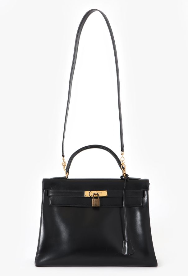 Hermès '70s Black Box Kelly 32 Retourné - 2