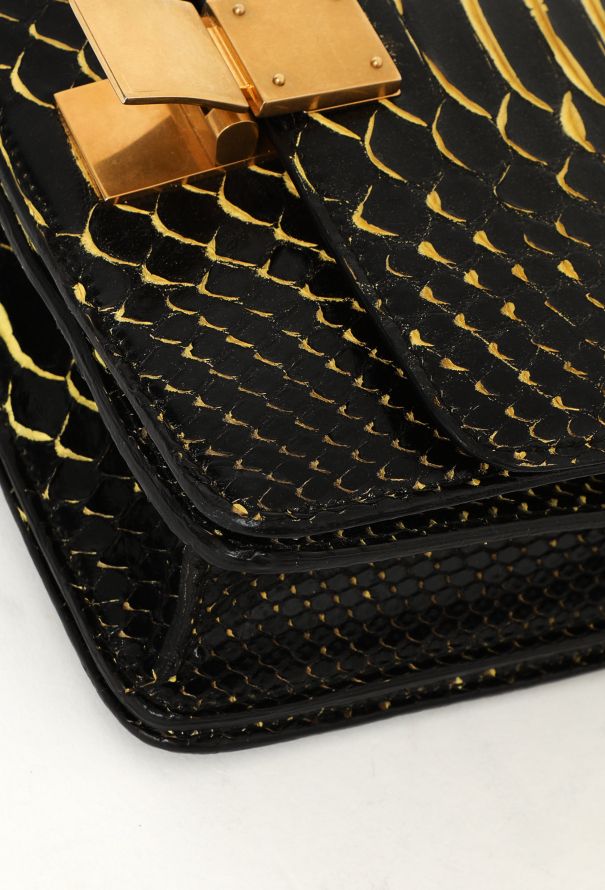 Céline Mini Classic Box Black and yellow Python Bag - 8