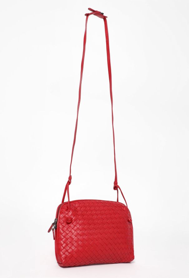 Bottega Veneta Red Intrecciato Nodini Crossbody Bag - 2