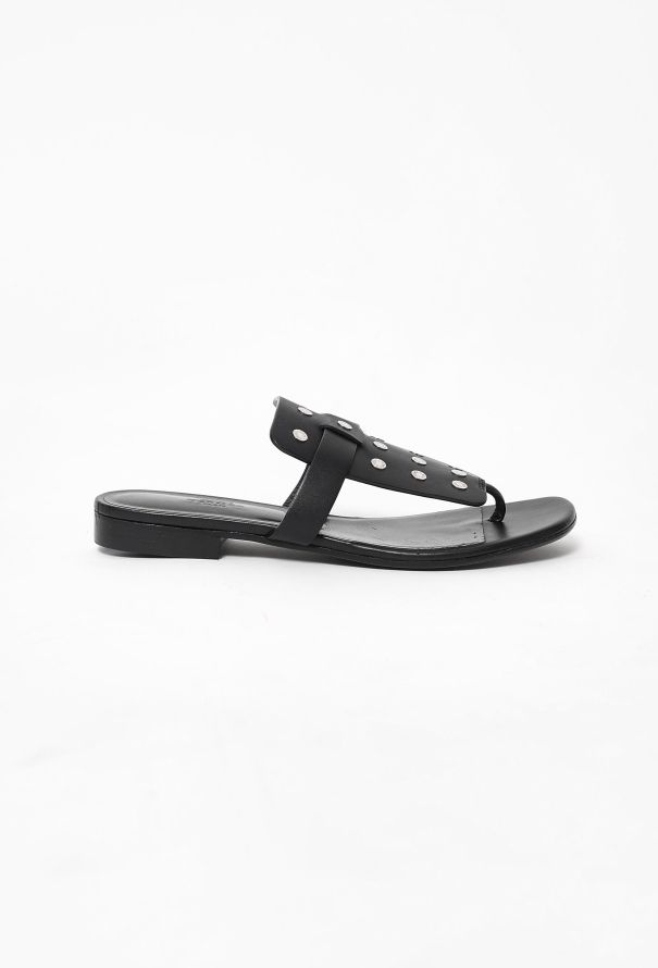Hermès Studded Leather Sandals - 1