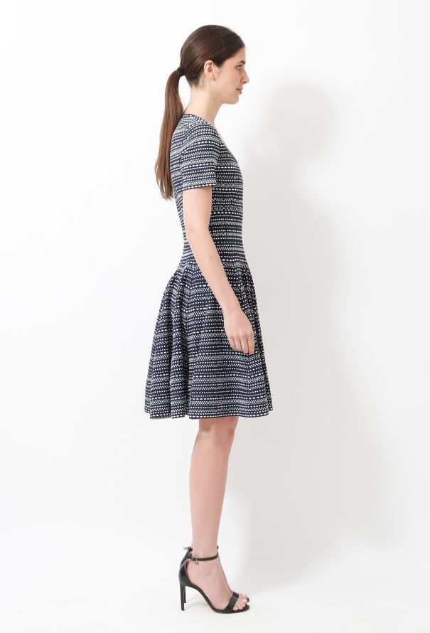 Alaïa Classic Graphic Knit Skater Dress - 3