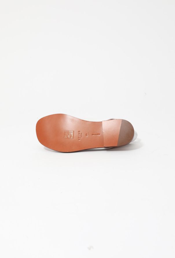 Céline Zip Leather Flat Sandals - 6