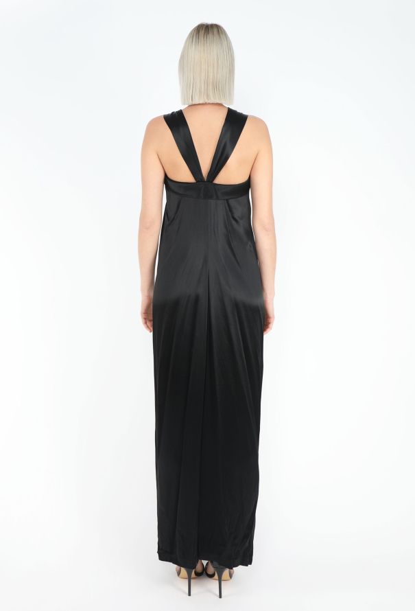 Saint Laurent RARE S/S 1990 Draped Halter Column Gown - 5