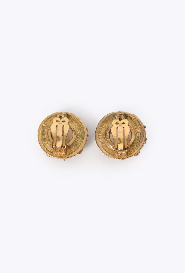 Chanel Vintage Camélia & Strass Pearl Earrings - 3