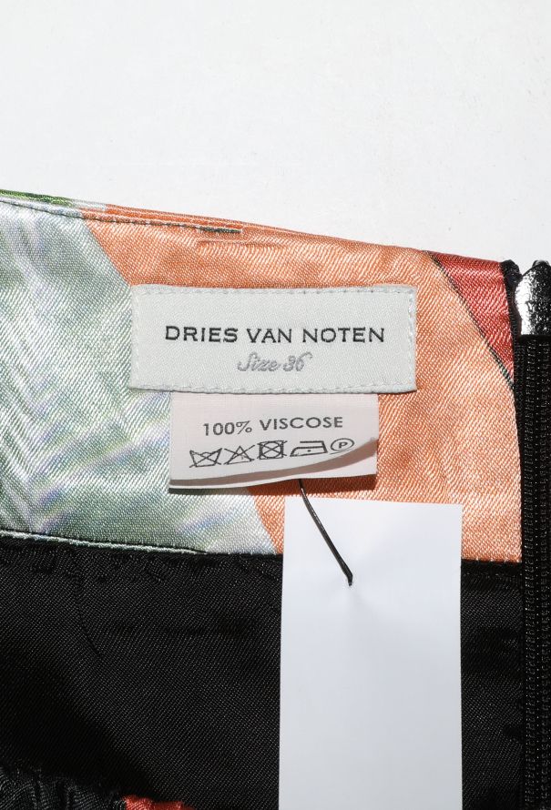 Dries Van Noten Tropical Print Charmeuse Skirt - 5