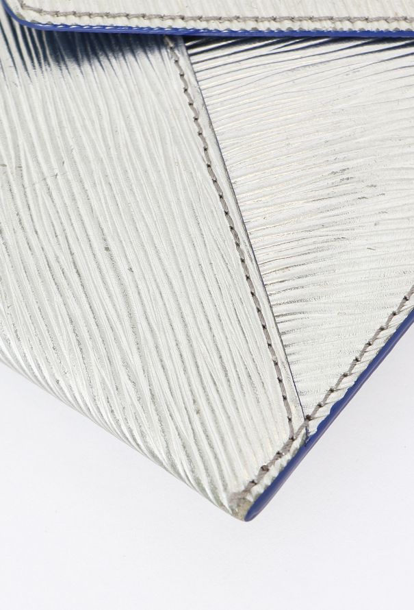 Louis Vuitton Silver Epi Envelope Pouch with Blue Trim - 9