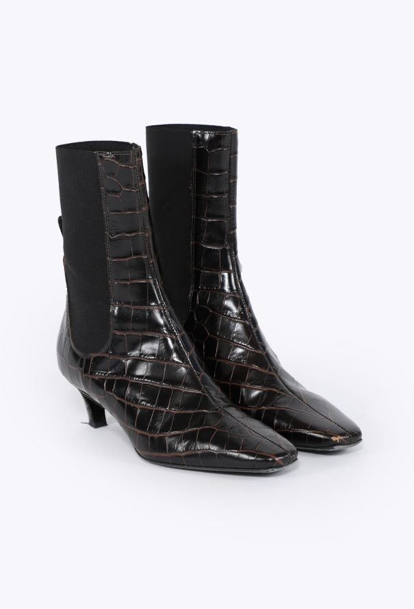 Toteme 2023 Embossed Mid Heel Boots - 3