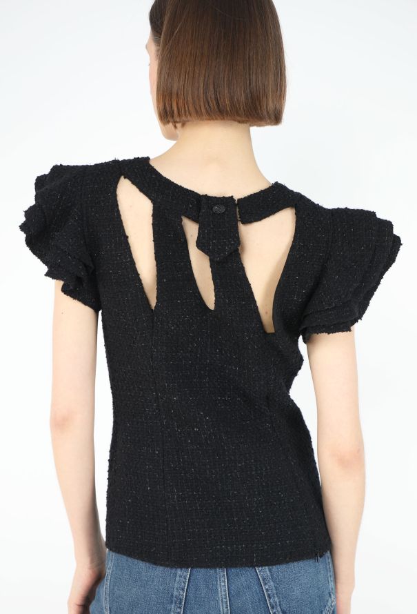 Chanel 2010 Ruffled Tweed Top - 1