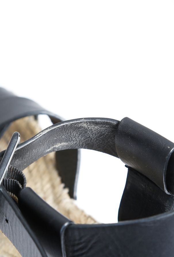 Céline Leather Strap Espadrille Platforms - 7