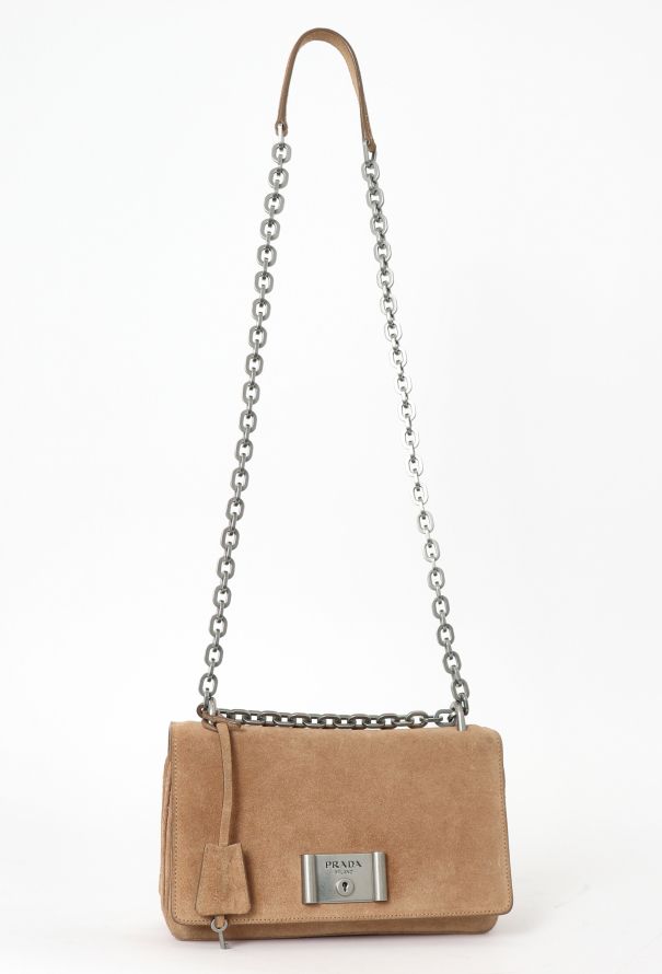 Prada Brown Suede Shoulder Bag - 2