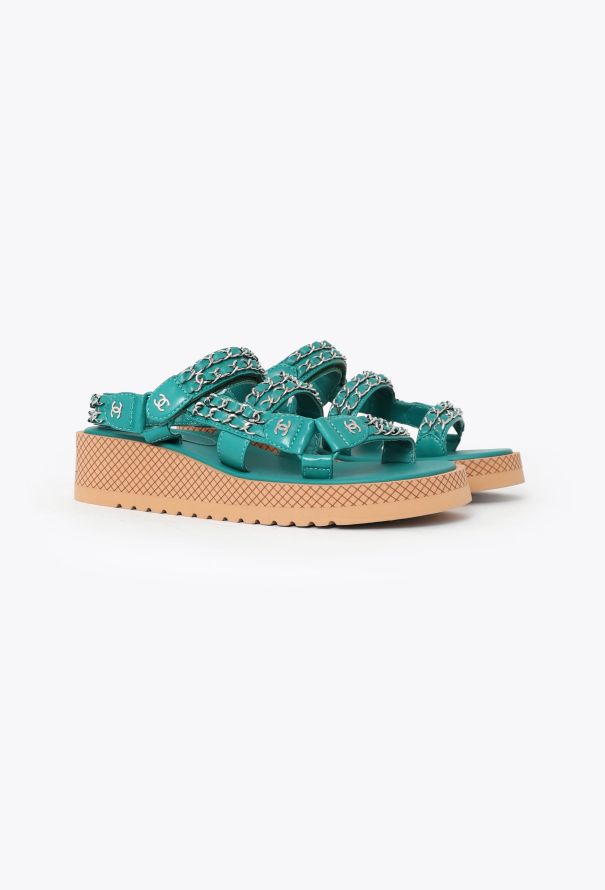 Chanel 2019 Chainlink Lambskin Dad Sandals - 3