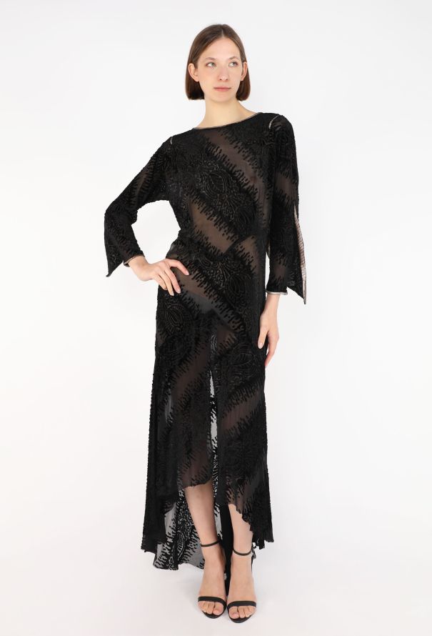 Silk Velvet Devoré Dress, 1930s - 2