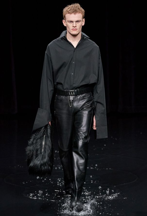 Balenciaga F/W 2020 Textured Leather Trousers - 2