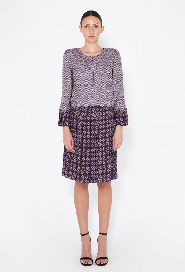Chanel Tweed & Silk Clover Printed Ensemble, 2001 - 1
