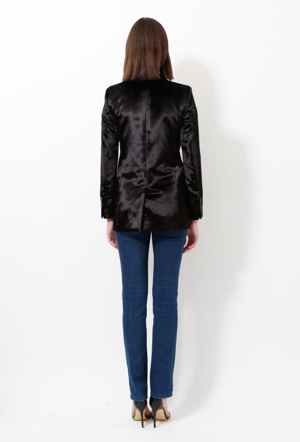 Saint Laurent S/S 2015 Velvet Smoking Blazer - 6