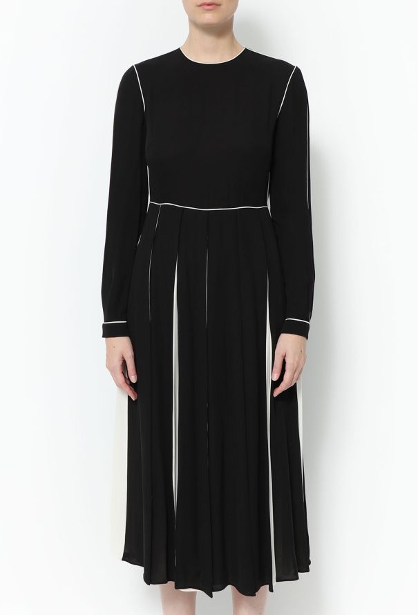 Valentino Bicolor Pleated Silk Dress - 3