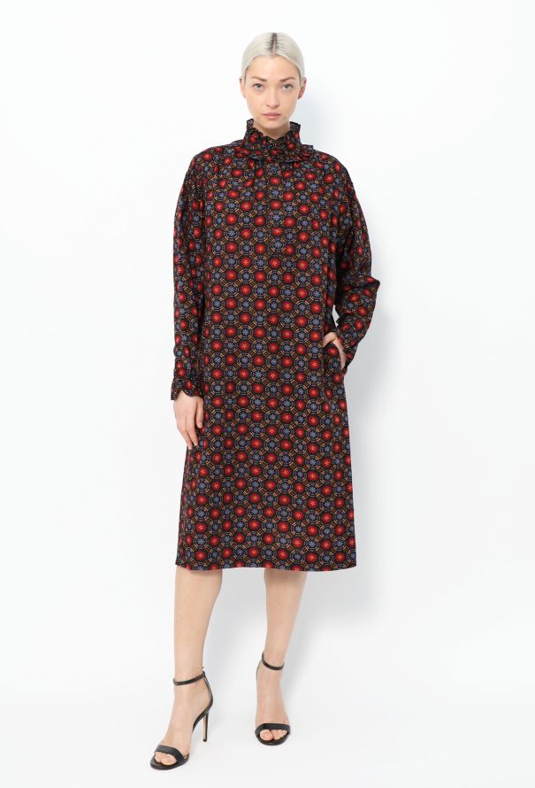 Saint Laurent COLLECTOR F/W 1980 Printed Silk Smock Dress - 3