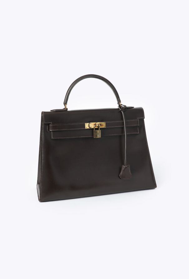 Hermès Rare 1957 Marron Box Kelly Sellier 32 - 5