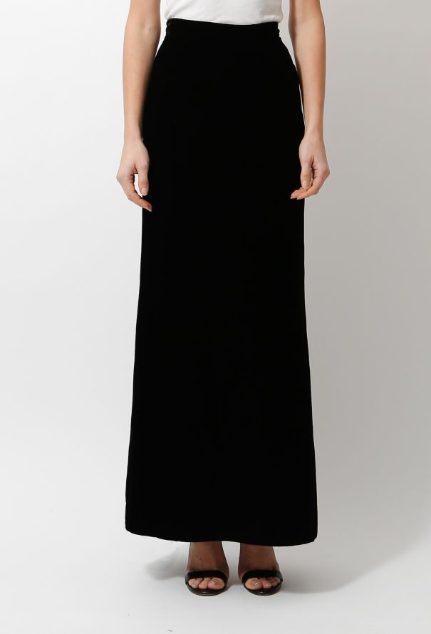 Saint Laurent Vintage Velvet Maxi Skirt - 2