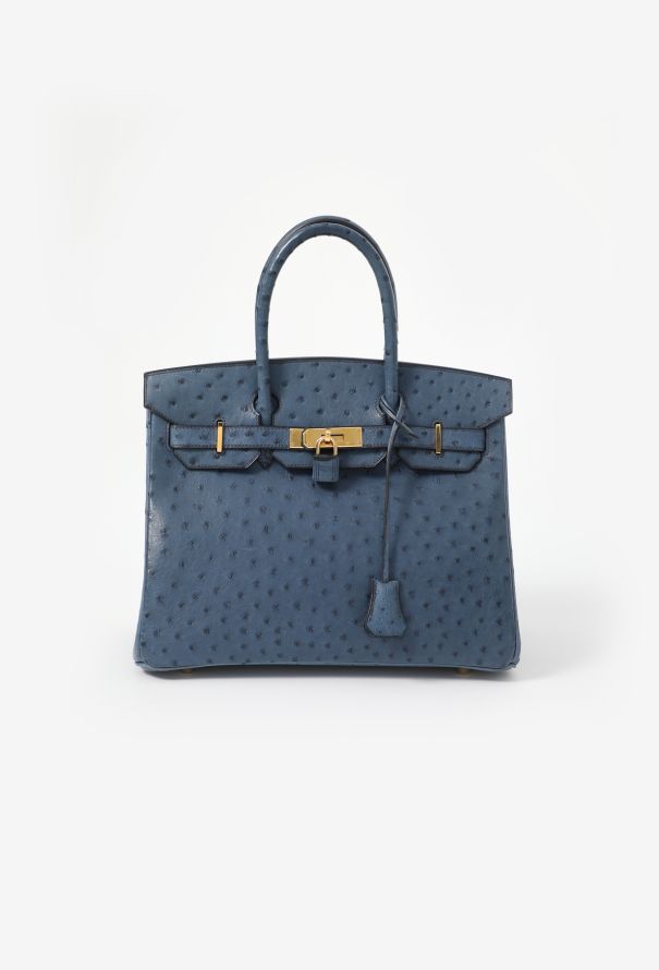 Hermès Blue Ostrich Birkin 30 - 1
