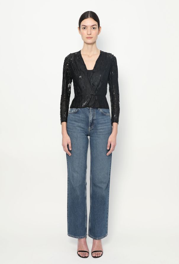 Cropped Sequin Cardigan - 2
