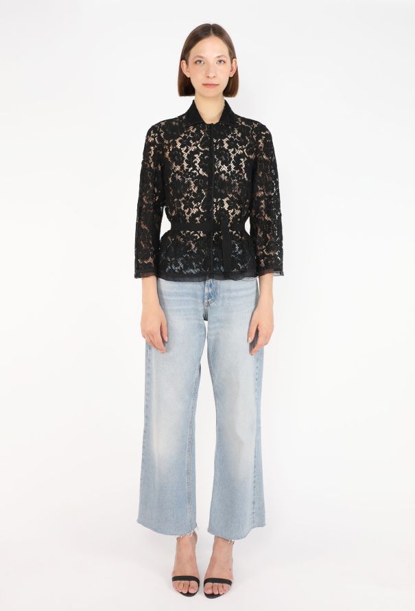 Prada Raschell Belted Lace Blouse, F/W 2008 - 3