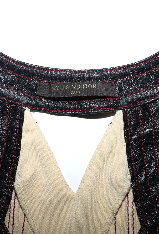 Louis Vuitton Stitched Leather Trim Dress - 6