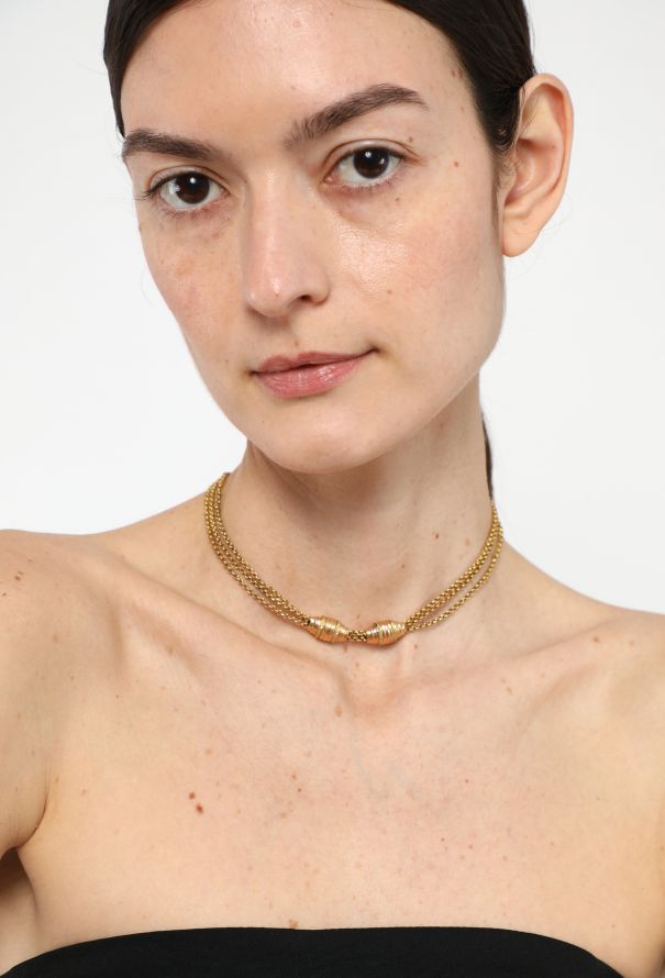Vintage Fine Jewelry Antique 18k Yellow Gold Choker Necklace - 2