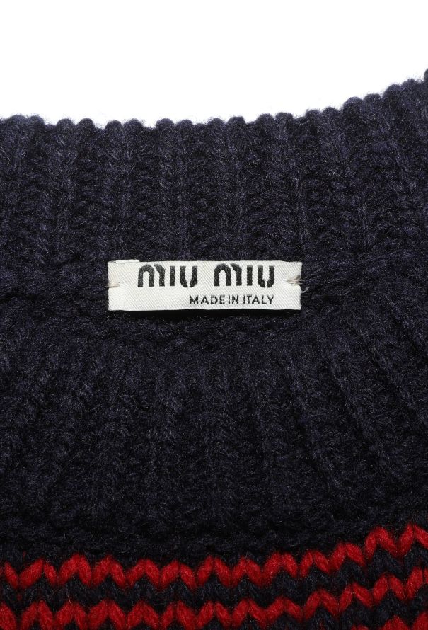 Miu Miu F/W 2015 Striped Cut-Out Sweater - 5