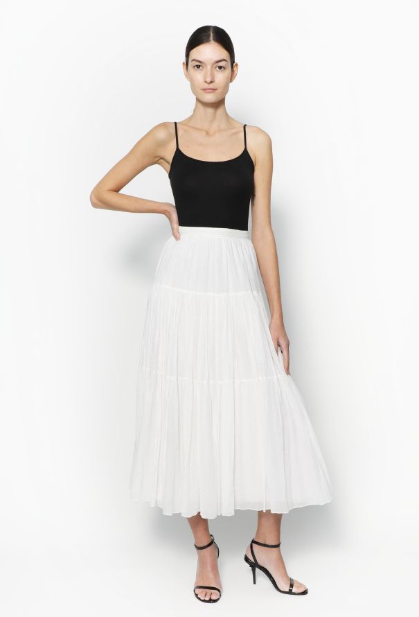 Saint Laurent 2015 Embroidered Cotton Skirt - 3