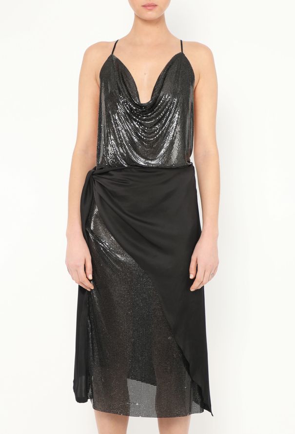 Paco Rabanne 2019 Draped Metallic Mesh Dress - 3