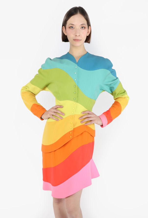 Thierry Mugler Rainbow Hourglass Ensemble, S/S 1990 - 1