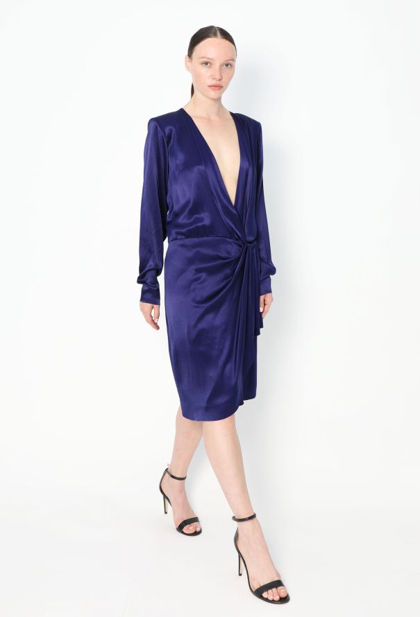 Saint Laurent F/W 1988 Charmeuse Wrap Dress - 4