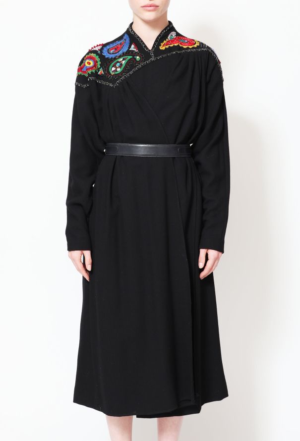 Exquisite Vintage Iconic Emmanuelle Khanh Paisley Embroidered Dress - 2