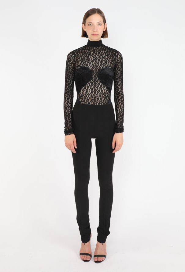 Alaïa Leopard Lace & Velvet Bodysuit, F/W 1991 - 5