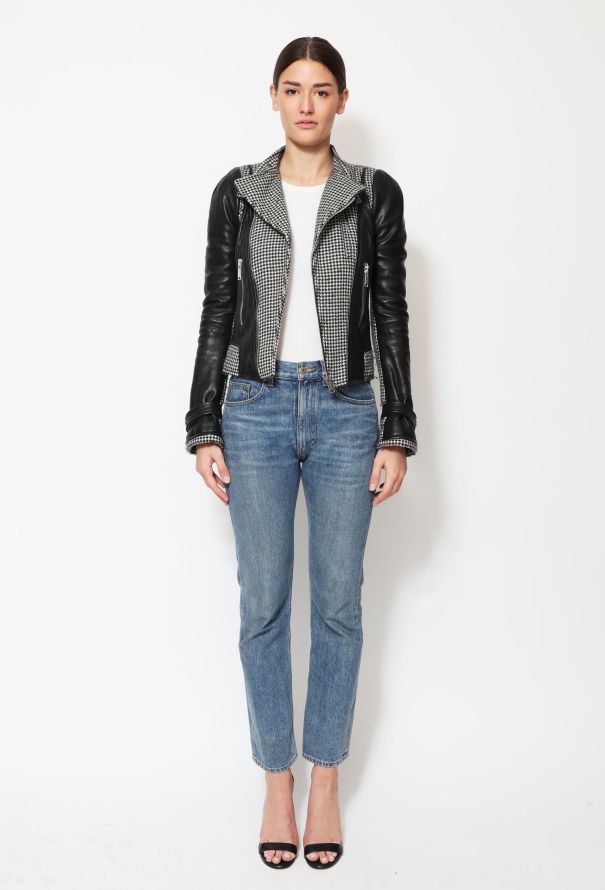 Balenciaga Houndstooth Biker Jacket - 1