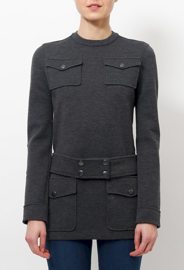 Balenciaga Grey Belted Top - 2