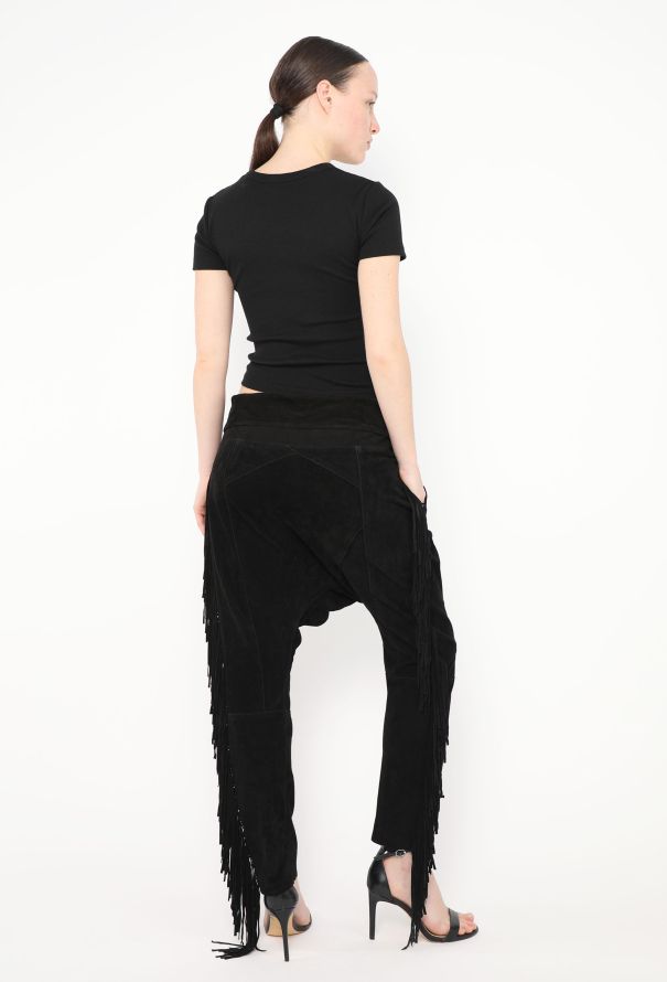 Balmain S/S 2008 Suede Fringe Harem Pants - 5