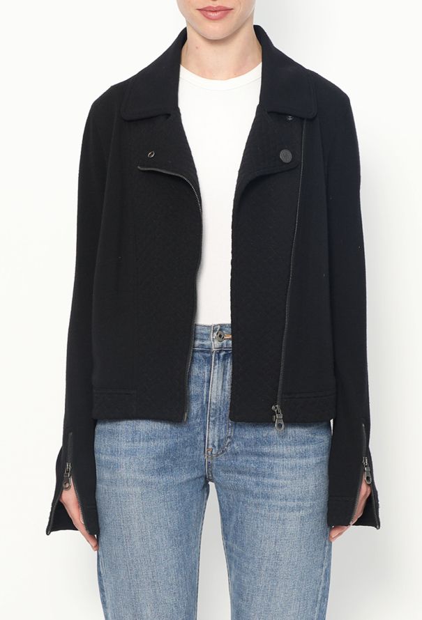 Chanel Quilted 'CC' Biker Jacket Black - 4