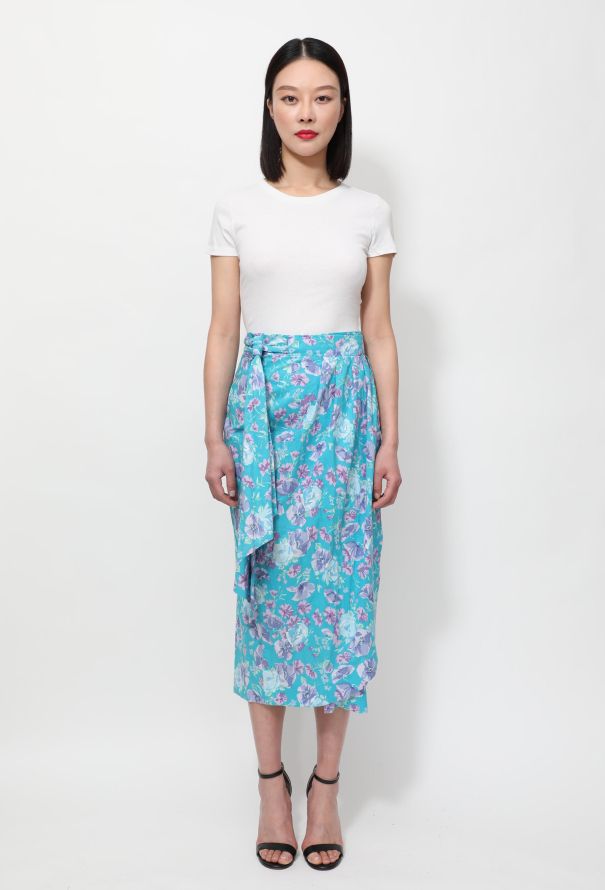 80s Laura Ashley Floral Wrap Skirt - 1