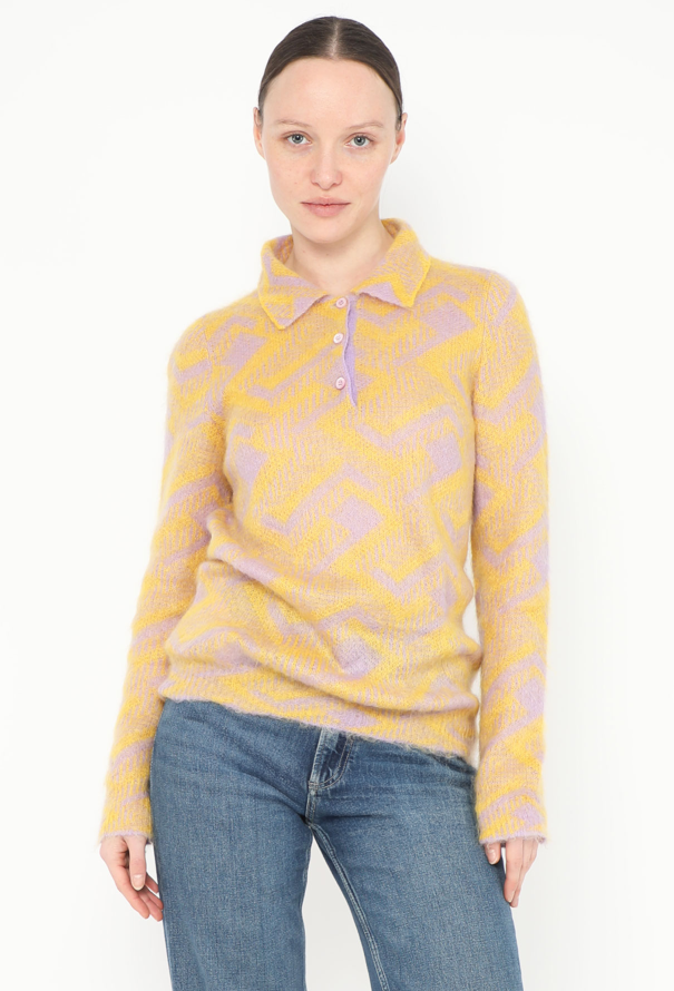 Prada 2021 Geometric Mohair Polo - 2