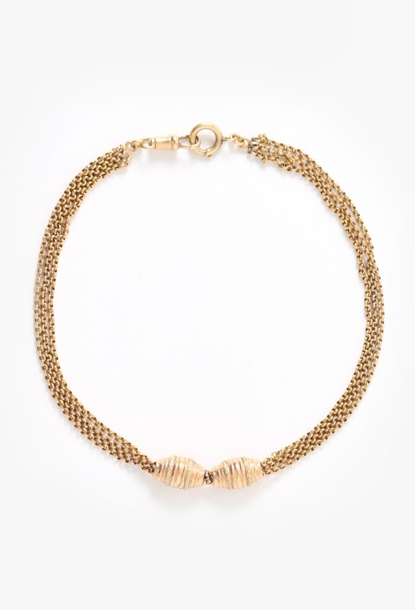 Vintage Fine Jewelry Antique 18k Yellow Gold Choker Necklace - 1