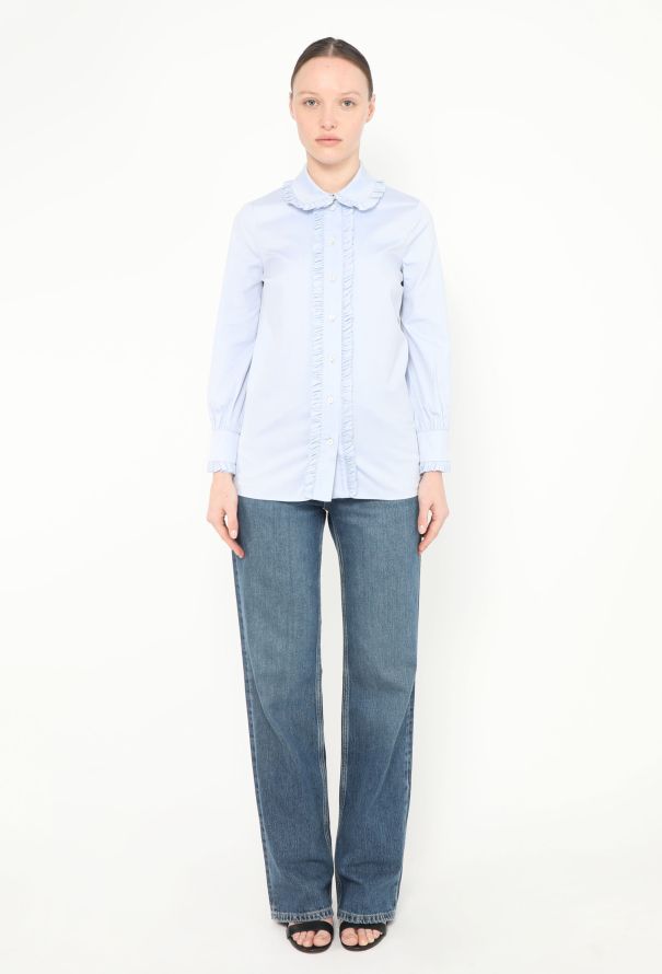 Gucci Ruffled Trim Cotton Shirt - 3