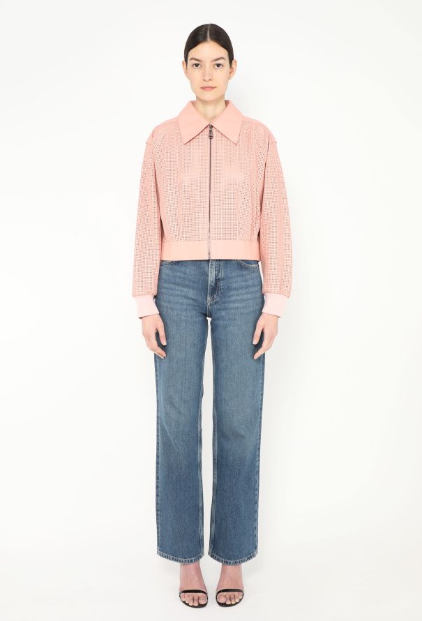 Fendi 2019 Perforated Leather Bomber Jacket - 4