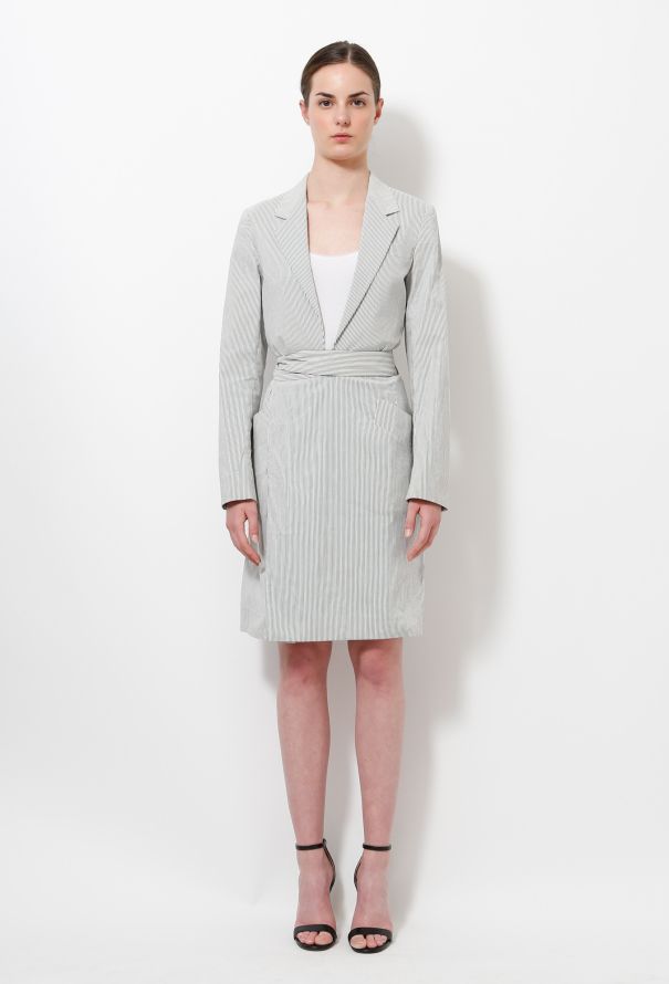 Helmut Lang Vintage Pinstripe Coat Dress - 2