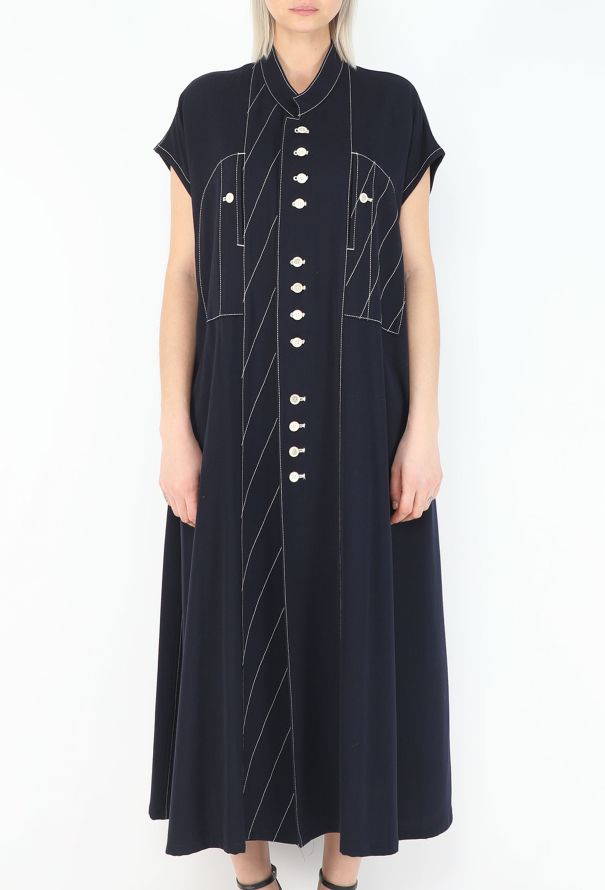Yohji Yamamoto F/W 1993 Contrast Stitch Flared Dress - 3