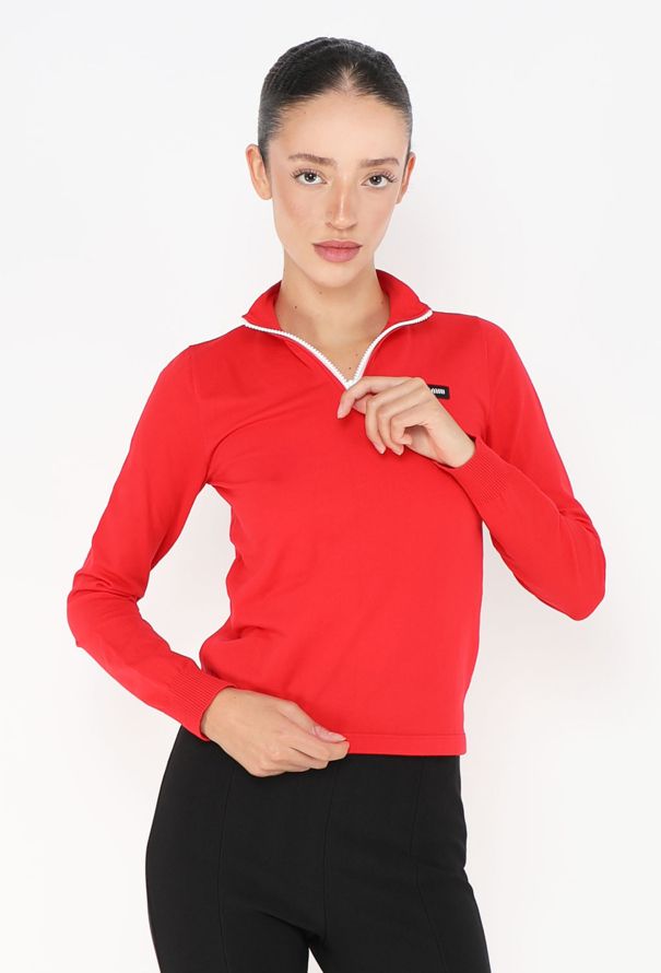 Miu Miu Red Technical Zip-Up Top – Spring/Summer 2025 Runway - 4